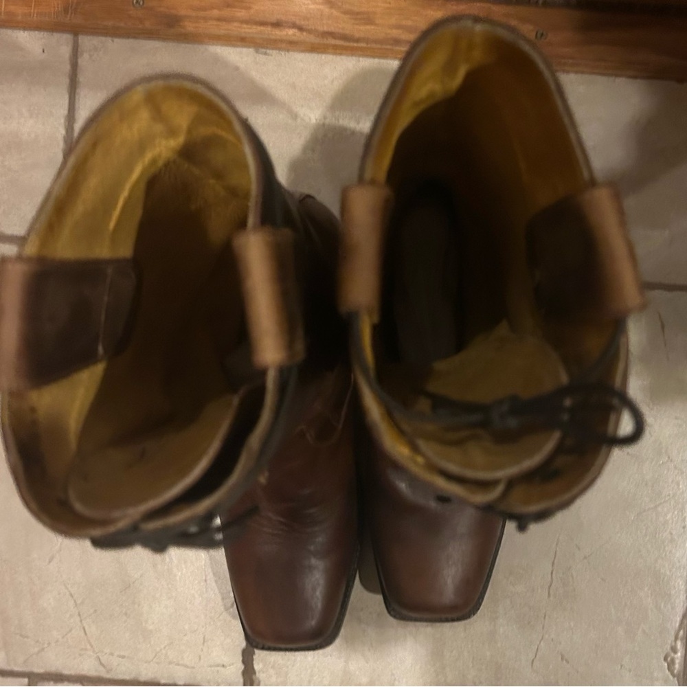 Handmade  Brown Leather ladies  Boots 10.5 - Picture 4 of 8